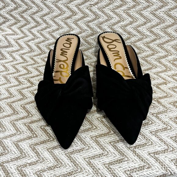 Sam Edelman Black Pointed Toe Mules - Picture 2 of 8